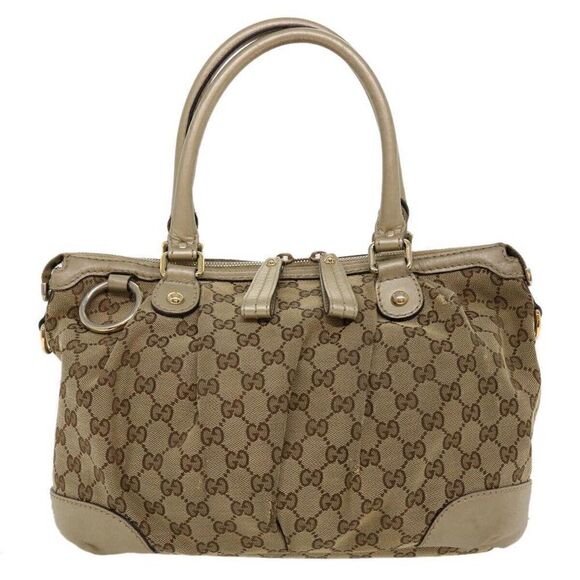 GUCCI GG Canvas Shoulder Bag Beige - Picture 13 of 15